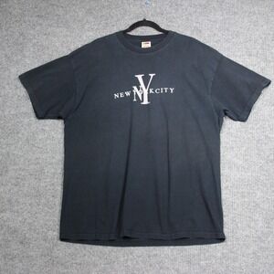 Vintage Fruit of the Loom New York City‎ NYC T Shirt Mens 2XL Black Graphic
